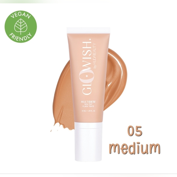 Huda Beauty GloWish Multidew Vegan Skin Tint Foundation | 05 Medium | Brand New - Picture 1 of 11